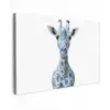 Giraffe - Delfts blauw - Dieren - Minimalistisch Tuinposter op houten frame 2 cm dik klein -3d