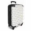 Crèmekleurige achtergrond met bruine hartjes NBS - Handbagage koffer - Volwassenen Unisex middel -productfoto_3d