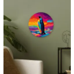 Ijsschots - Pinguïn - Abstract - Lucht Wandcirkel kunststof plaat 5mm dik klein -sfeer3