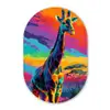 Giraffe - Savanna - Lucht - Gekleurd Wandcirkel Ovaal Forex klein -3d