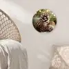Dennenappels - Kerstsfeer - Bruin - Groen Wandcirkel kunststof plaat 5mm dik klein -sfeer5
