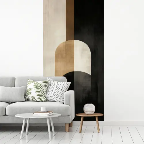 Geometrische - Vormen - Wit fotobehang vinyl groot -woonkamer