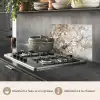 Bloemen - Wit - Goud - Beige  - Luxe keuken achterwand spatscherm klein -usp_FR