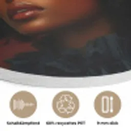 Vrouw - lychee - exotisch Akoestische PET Vilt - Rond klein -closeup_DE