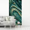 Marmerlook - Luxe - Goud - Turquoise - Glitter fotobehang vinyl groot -woonkamer