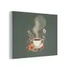 Kop - Bloemen - Groen - Koffie PET vilt klein -3d