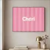 Gestreept - Roze - Chéri Textielframe zwart klein -sfeer2