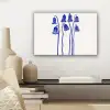 Bloemen - Blauw - Lijnen - Bloemblaadjes canvas 2cm klein -sfeer6