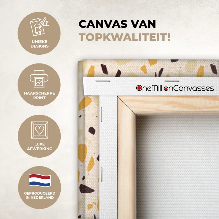 Terrazzo -  Patroon - Geel - canvas 2cm xxl 828 -sfeer2