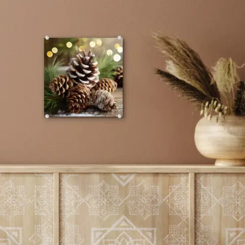 Dennenappels - Kerstsfeer - Bruin - Groen plexiglas 5mm klein -sfeer5