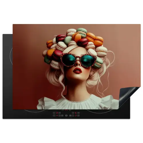 Vrouw - Macarons - Bril Inductie beschermer vinyl 3mm klein -3d
