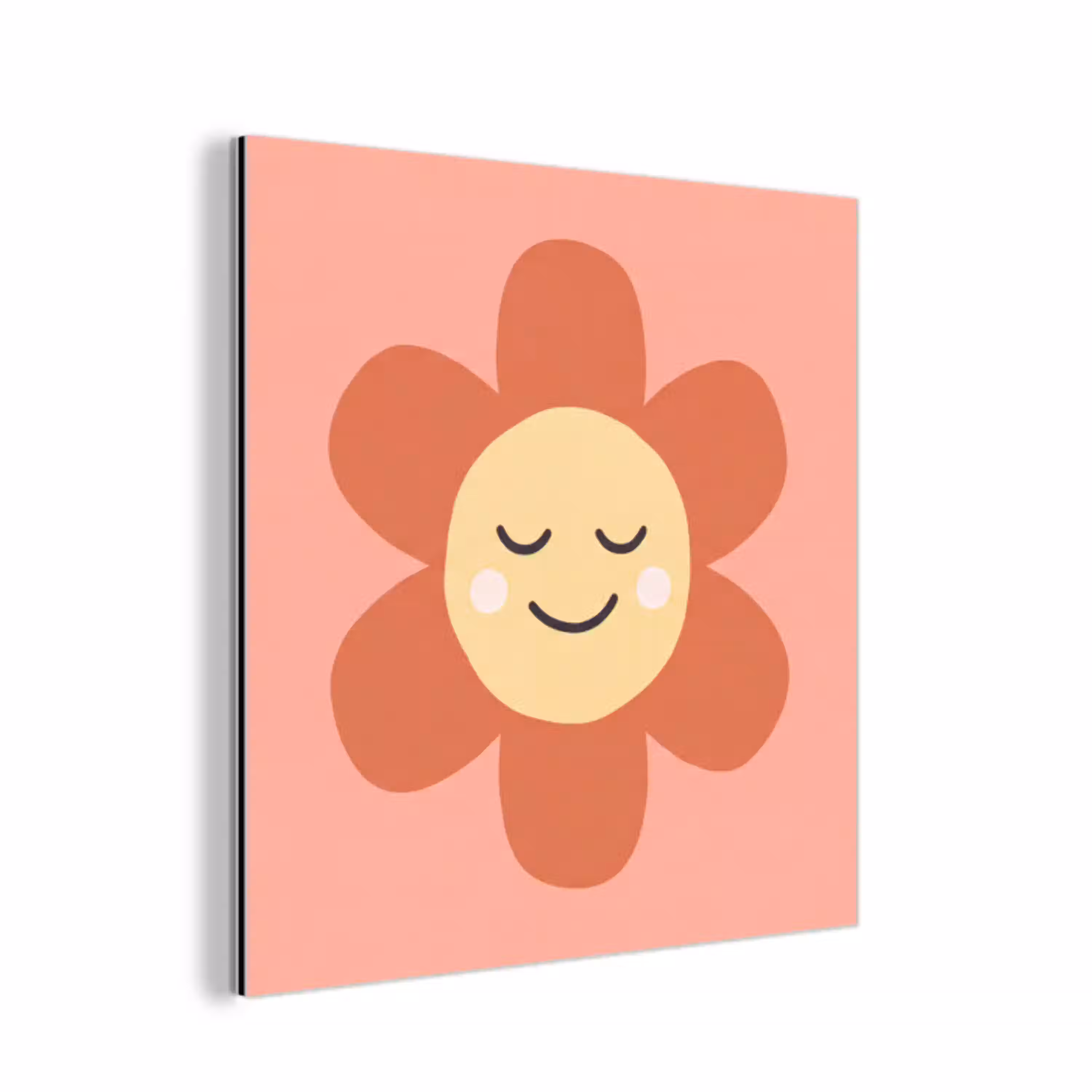 Bloemen - Tekenfilm - Kind - Roze aluminium wit klein -3d