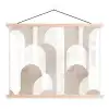 Abstracte bogen - Modern - Beige textielposter latten blank klein -3d