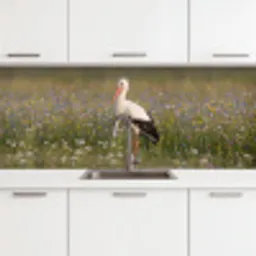 Ooienvaar - Bloemen - Weide - Kleurrijk keuken achterwand 2 middel -3d