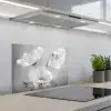 Stilleven - Bloemen - Zwart wit - Klaproos - Botanisch keuken achterwand spatscherm klein -3d_schuin