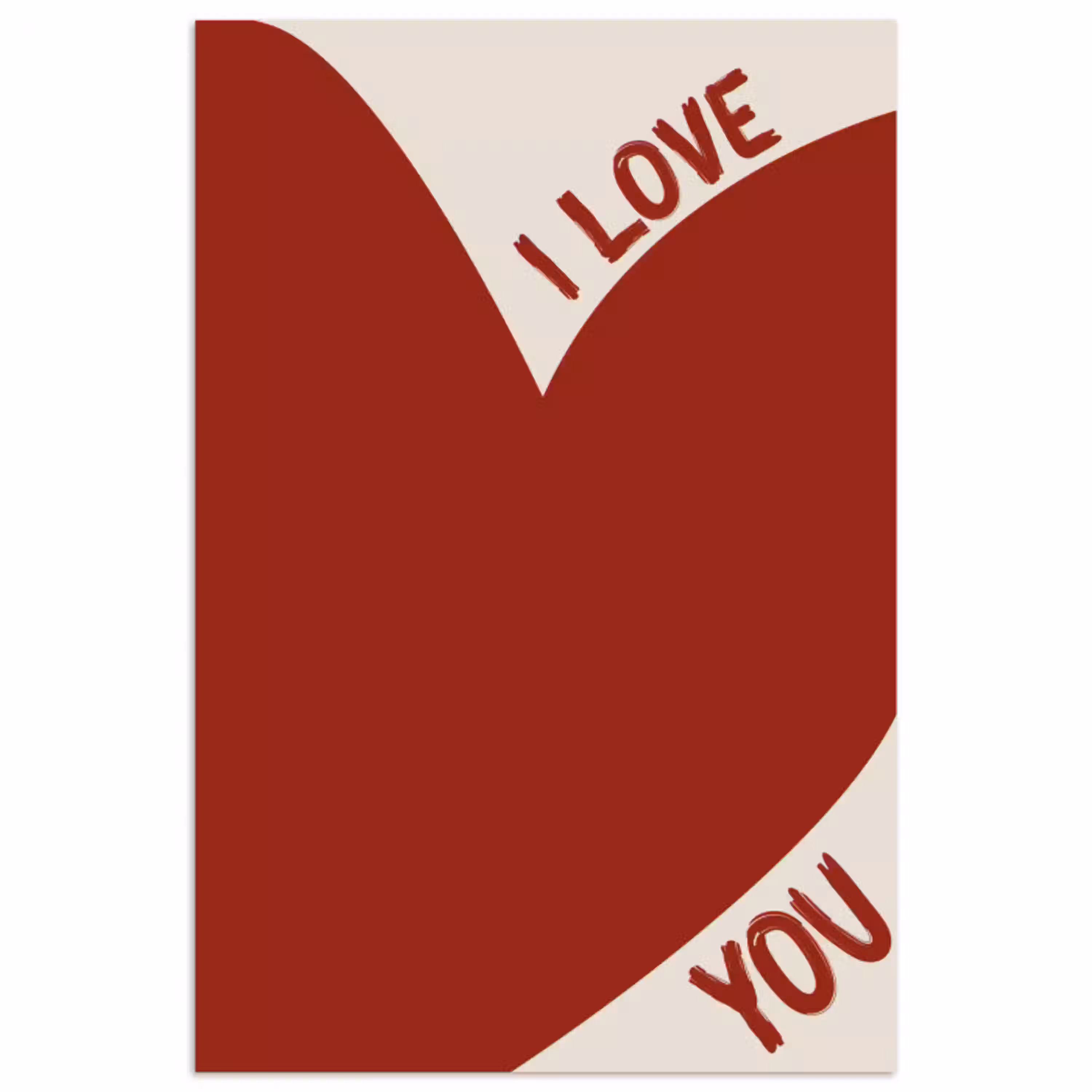 Loveyou - Rood - Hart poster papier klein -3d