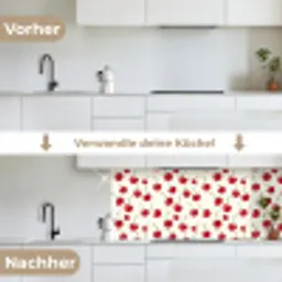Kersen - Minimalistisch - Rood keuken achterwand 2 middel 871 -voor-na_DE