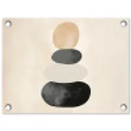 Japandi - Wabi sabi - Beige tuinposter los doek klein -3d
