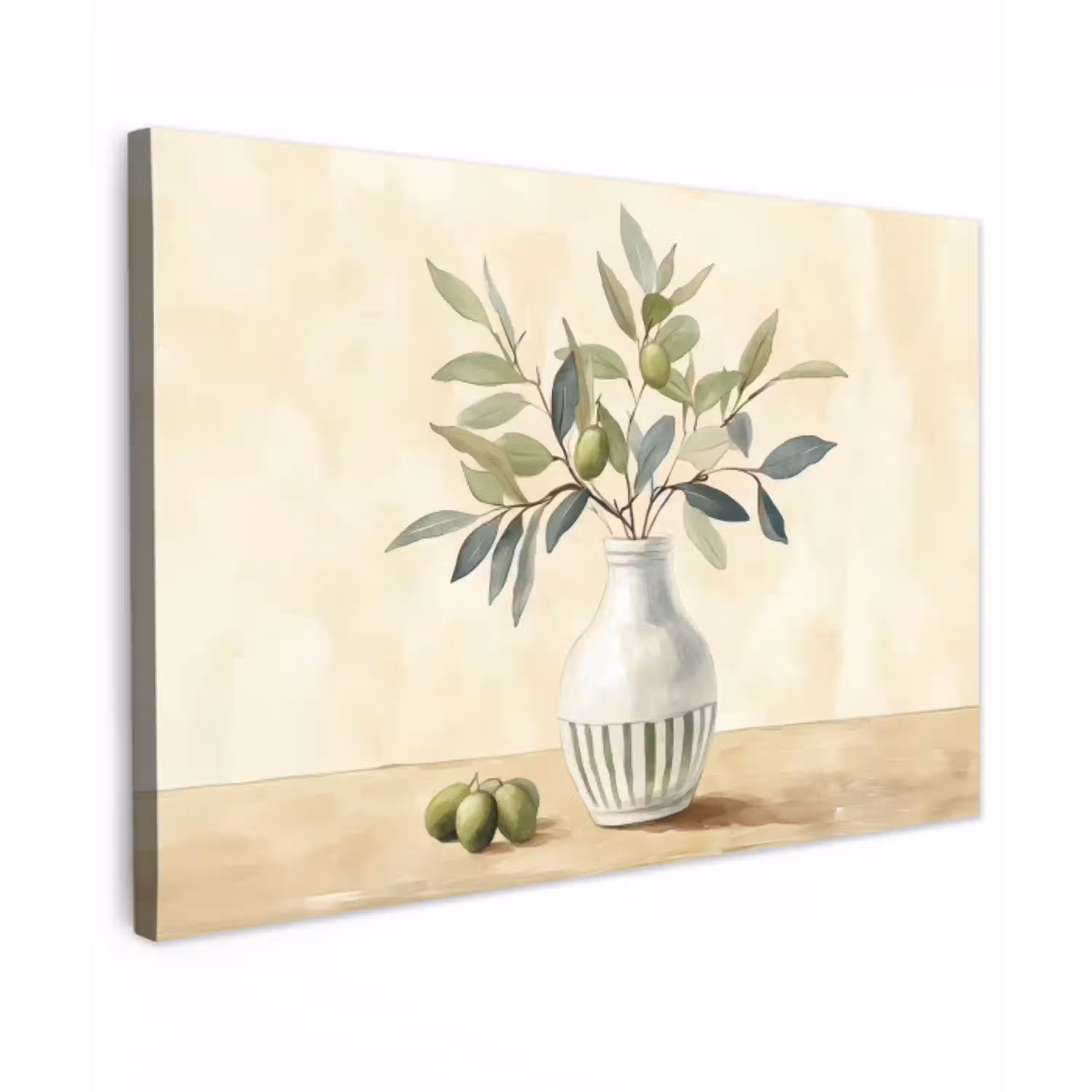 Vaas - Keramiek - Olijftakken canvas 2cm klein -z3d