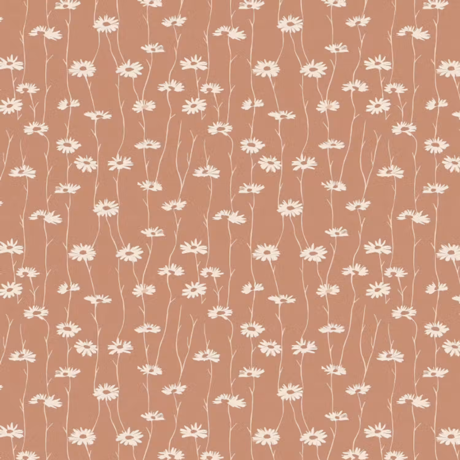 Behang - Madeliefjes - Subtiel - Terracotta