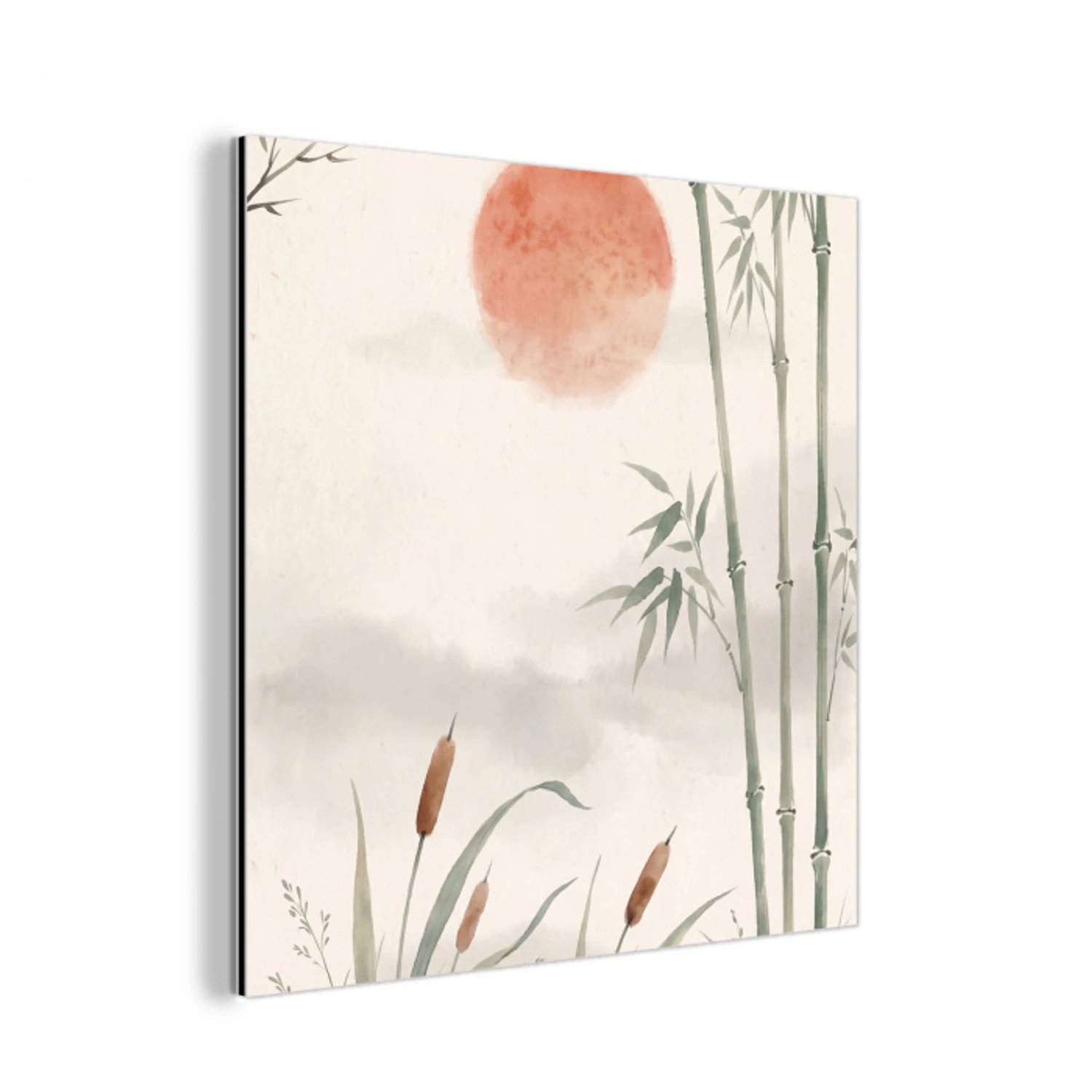 Minimalistisch - Bamboe - Groen aluminium wit klein -3d