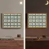Motief - Tegel - Okergeel Light Box met batterij (Wandlamp) middel 907 -sfeer3