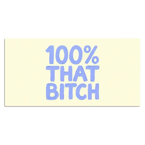 100% that bitch - Blauw - Wit Muismat XXL klein -3d_leeg