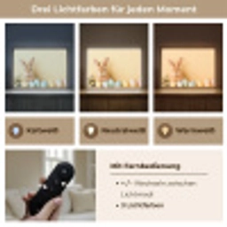 Eieren -  Konijn - Pasteltinten Light Box met batterij (Wandlamp) middel -USP_lichtkleurDE