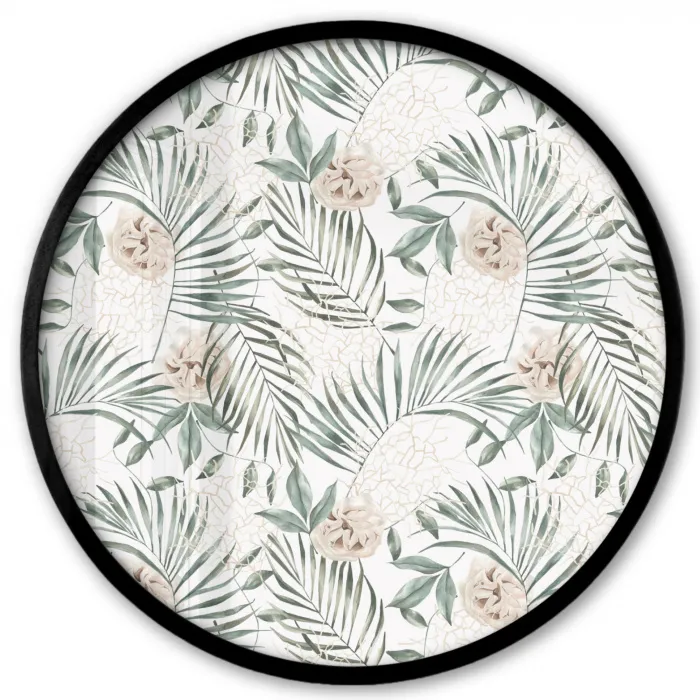 Monstera - Palmblad - Jungle - Tropisch Fotolijst rond zonder passe partout klein -3d