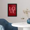 Love - Rood - Hatjes fotolijst zwart zonder passe partout klein -sfeer4