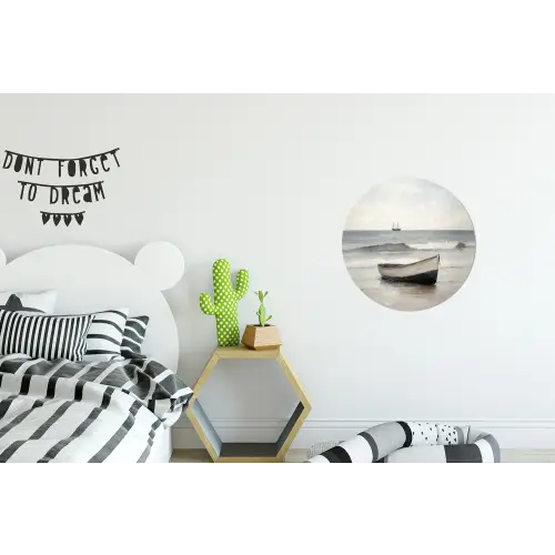 Roeiboot - Zee - Horizon Wandcirkel aluminium klein -kinderkamer