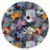 Pastel - Viooltjes - Groen - Patroon Wandcirkel plexiglas klein 852 -3d