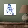 Vogel - Delfts blauw - Illustratie - Bloemen aluminium wit klein -sfeer2