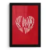 Rood - Hart- Tekst - Valentijn fotolijst zwart zonder passe partout klein -3d