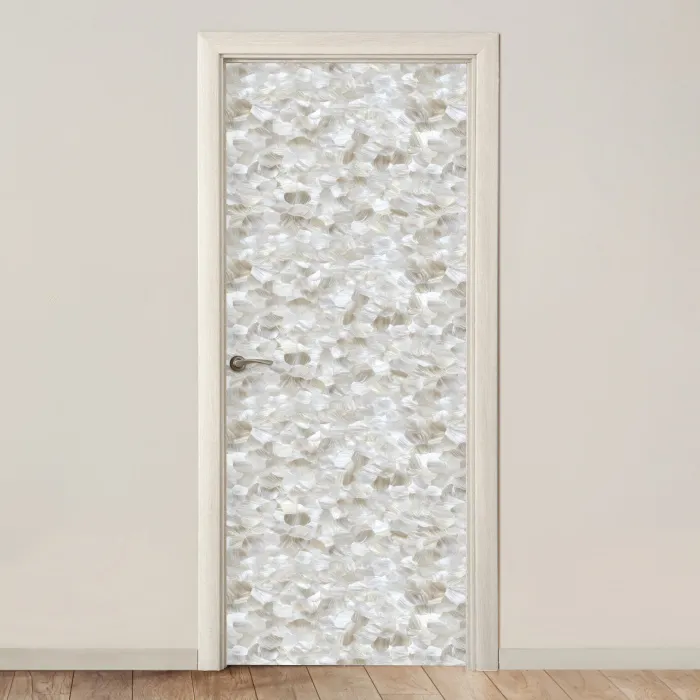 Wit - Penseelstreken - Reliëfeffect deurposter klein 289 -3d_beige