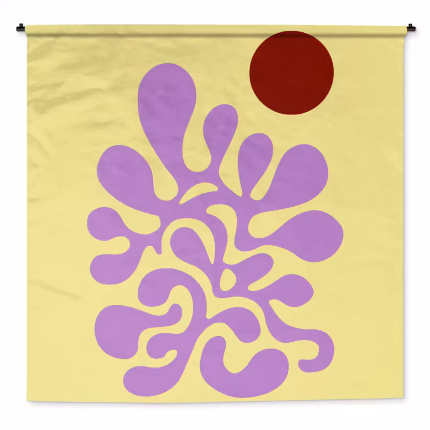 Wandkleed - Koraal - Cirkel - Abstract - Geel