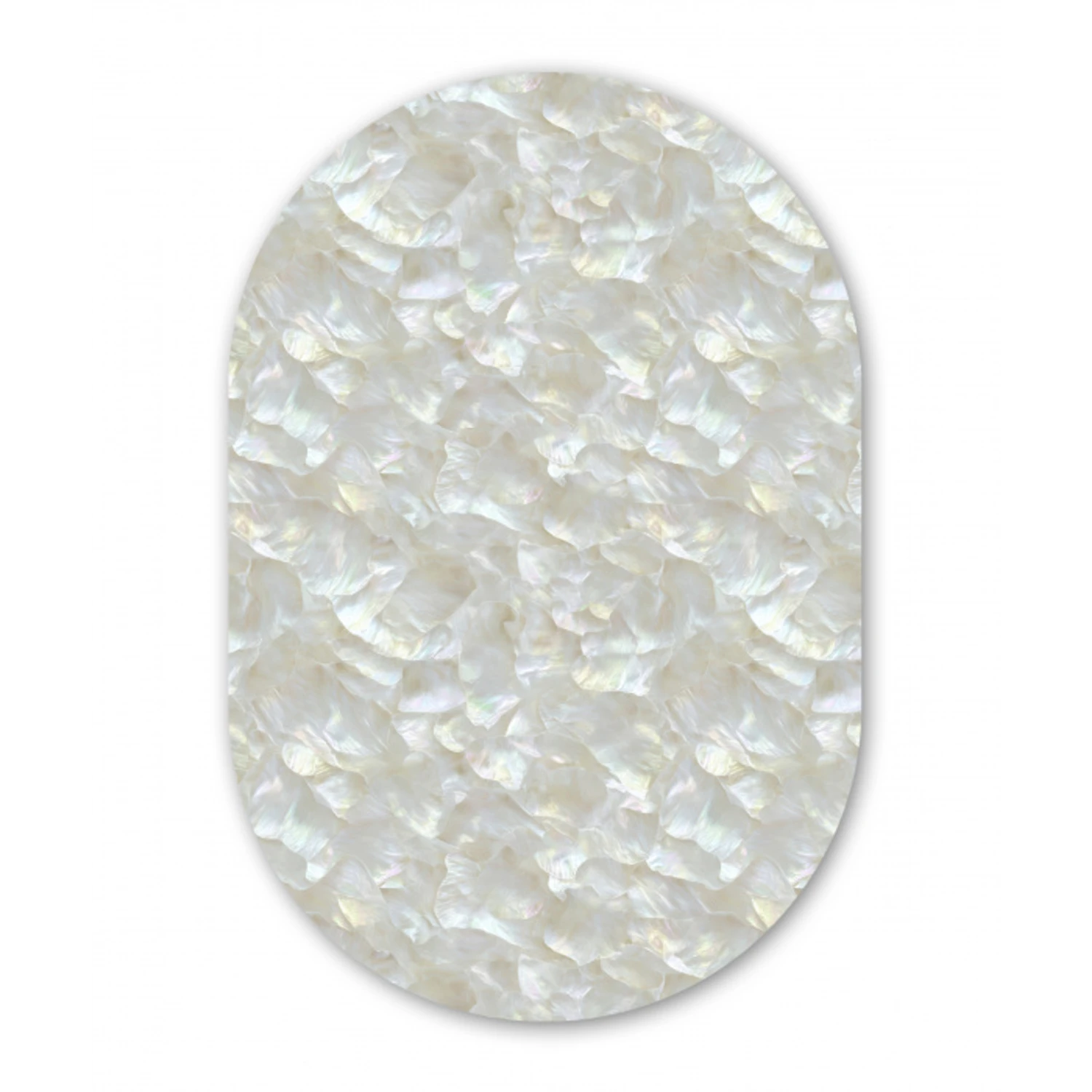 Parelmoerglans - Wit - Schelp Wandcirkel Ovaal Forex klein 630 -3d