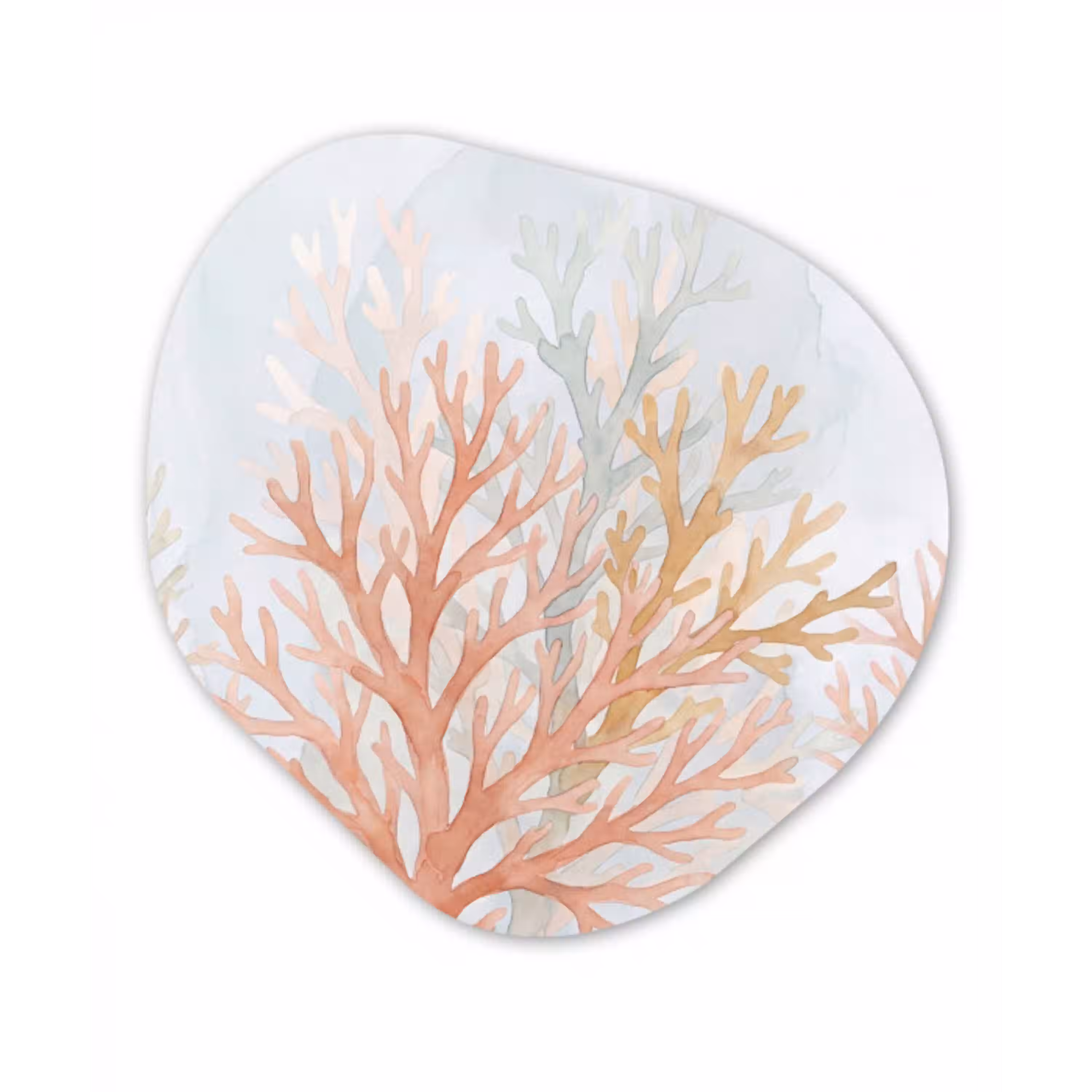 Natuur - Abstract - Aquarel - Organisch - Warm Wandcirkel Organisch Aluminium middel -3d