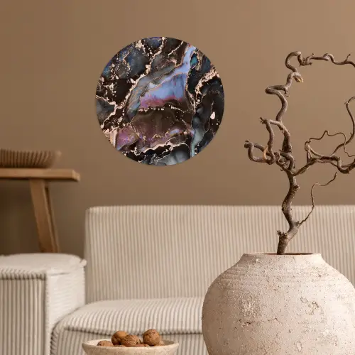 Marmer - Goud - Rosé Wandcirkel behangsticker klein -sfeer1