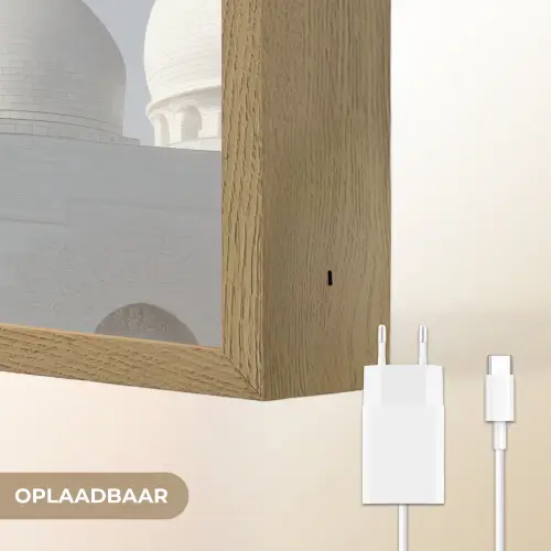Witte koepels - Helderblauwe lucht - Islamitisch Light Box met batterij (Wandlamp) middel -USP_websiteoplaadbaarNL