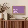 Follow your dreams - Paars - Penseeltextuur Light Box met kabel (Tafellamp) klein -sfeer2