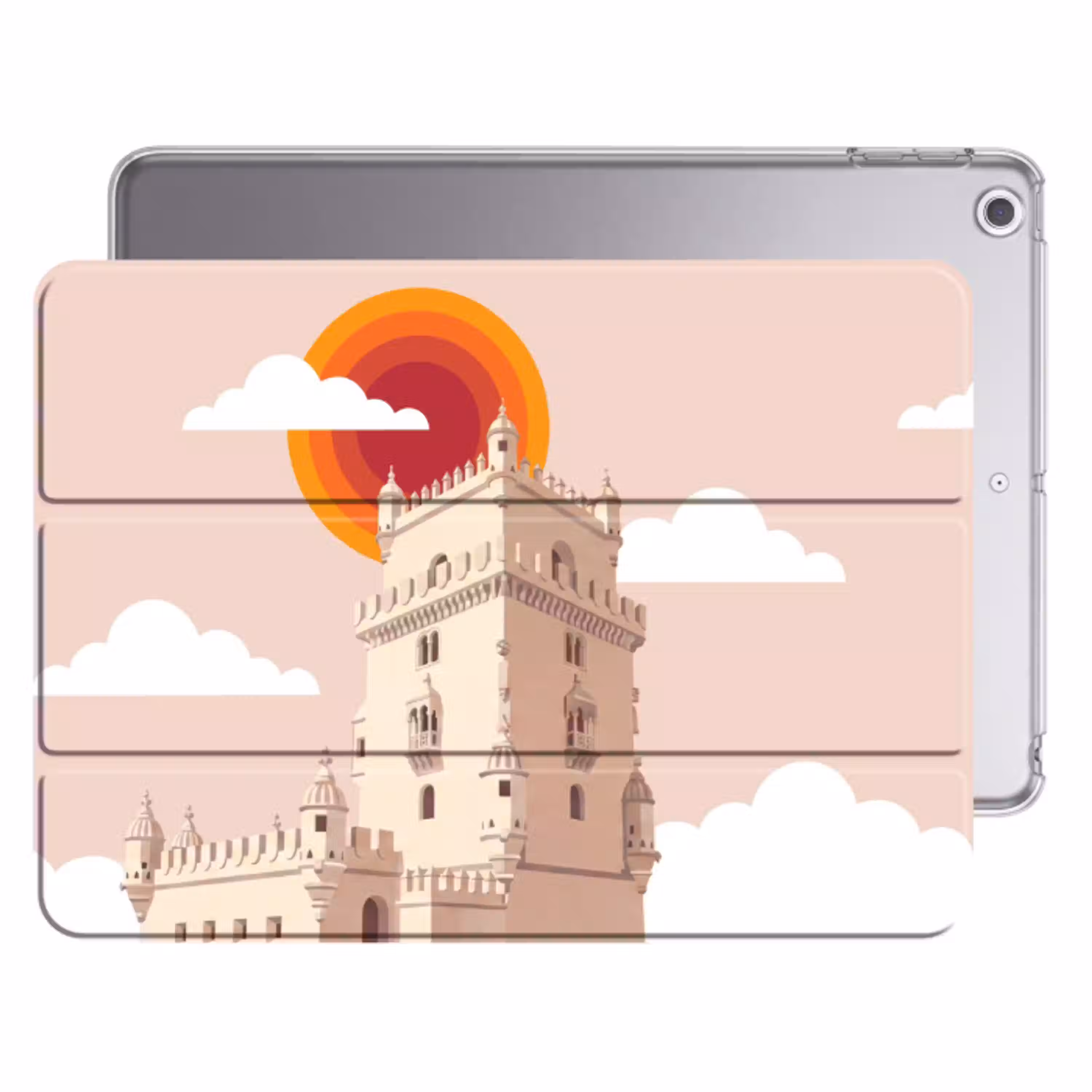 Toren - Rivier - Architectuur - Modern - Oranje Apple iPad 2017 middel -threedimensional_3d_global