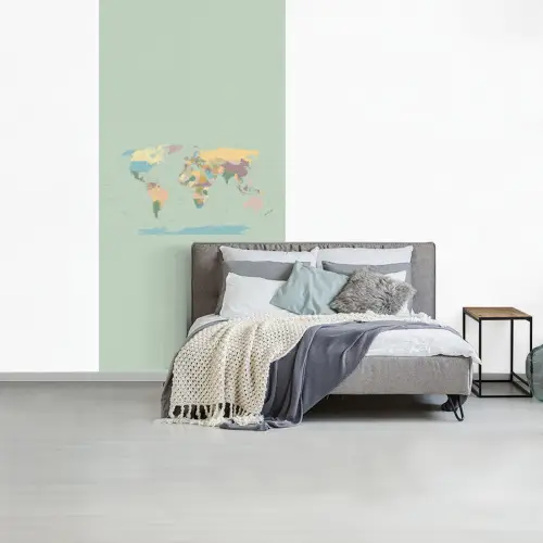 Wereldkaart - Realistisch - Kaart fotobehang vinyl groot -slaapkamer