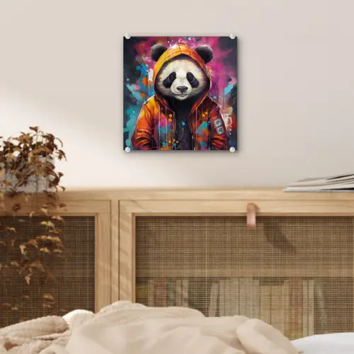 Panda - Jas - Graffiti - Oranje plexiglas 5mm klein -sfeer4