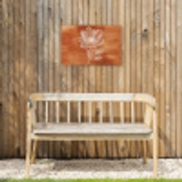 Bloem - Minimalistisch - Wit Tuinposter op houten frame 2 cm dik klein -sfeer4