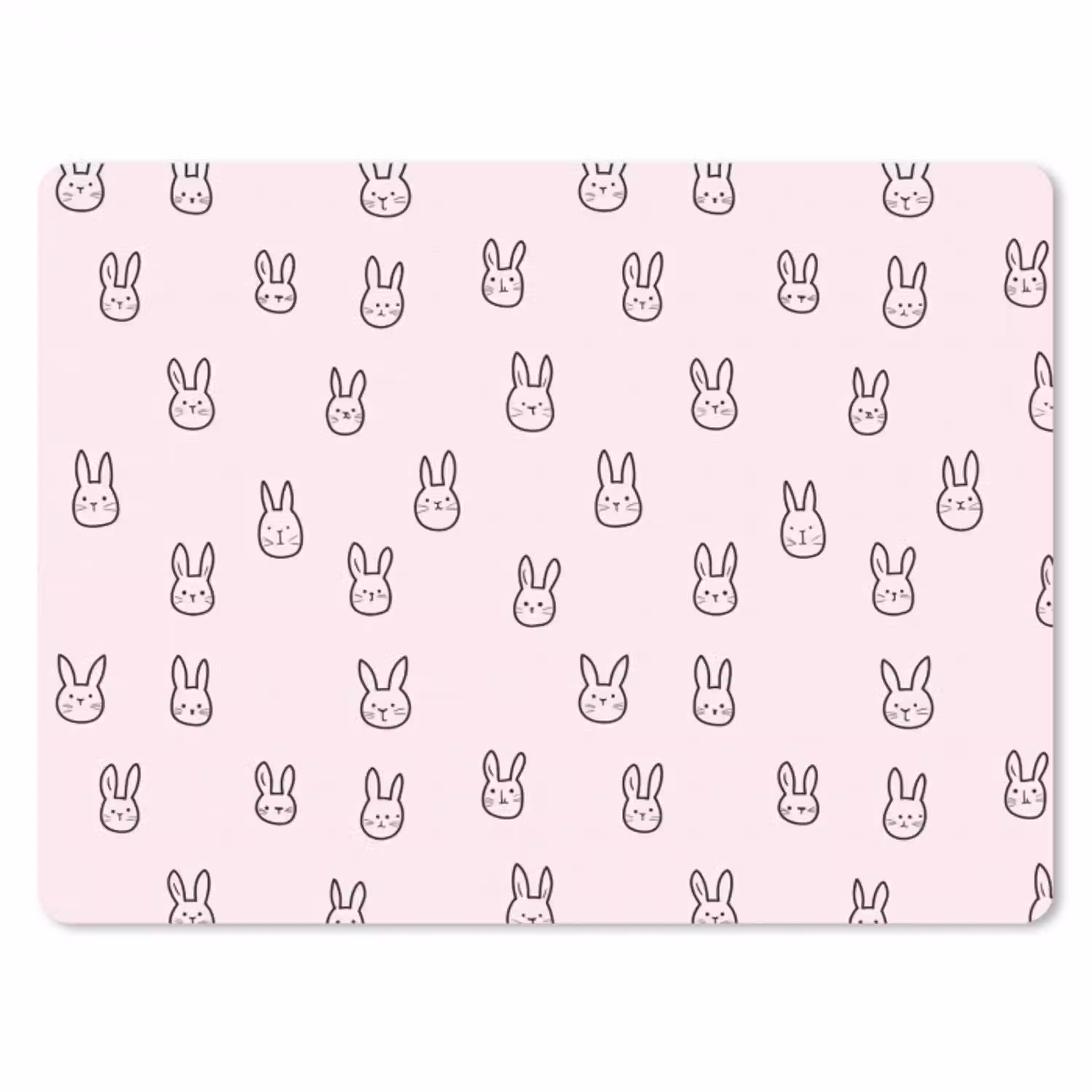 Konijnen - Minimalistisch - Roze muismat rubber klein 262 -3d