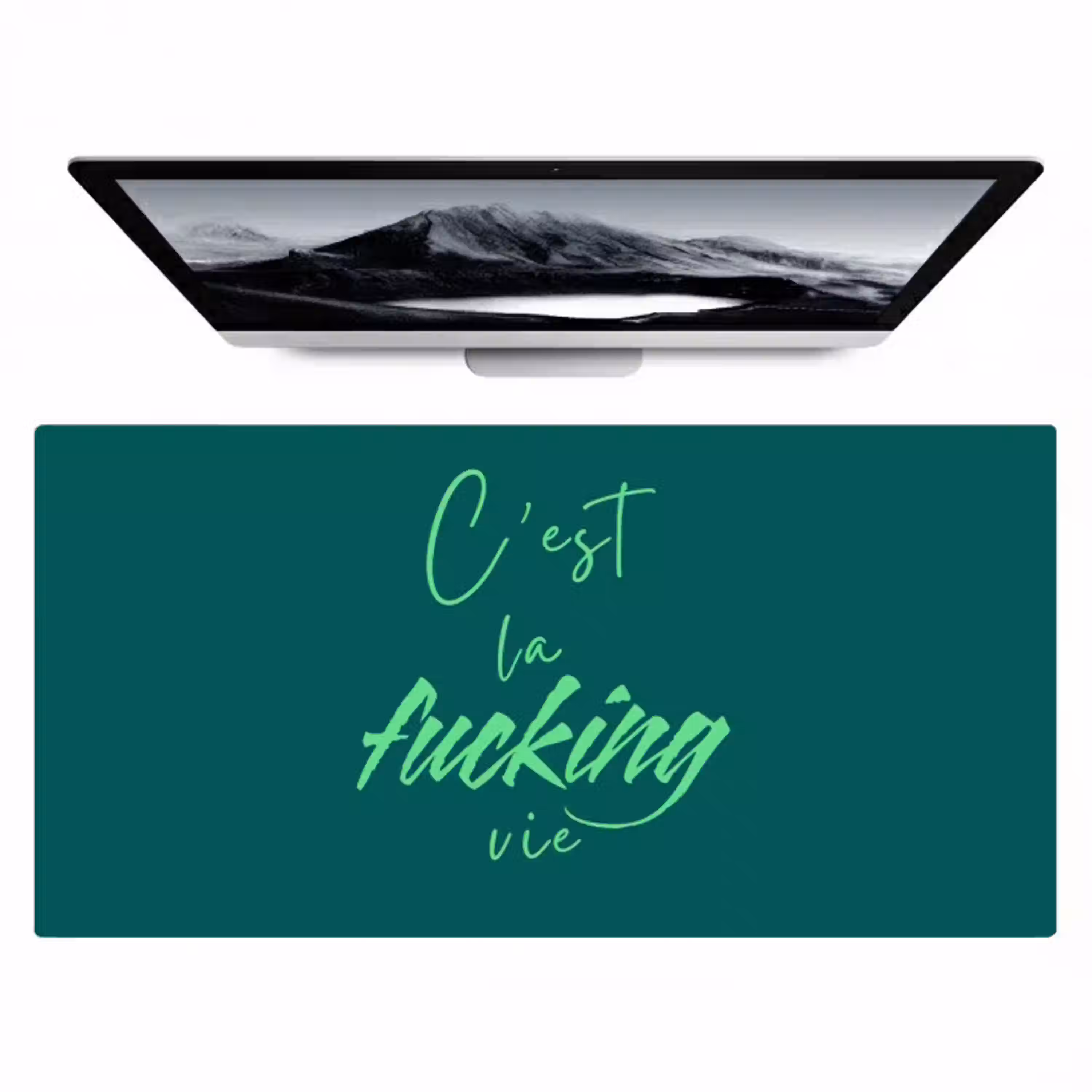 c'est la fucking vie - Groen - Handgeschreven Muismat XXL klein -zzz3d