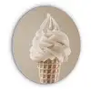 IJs - Softijs - Romig - Hoorntje - Beige Akoestische PET Vilt - Rond klein -3d