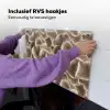 Waaiervorm - Beige - Vezel textuur Inductie beschemer met haakjes klein 777 -ky-ophangen-nl