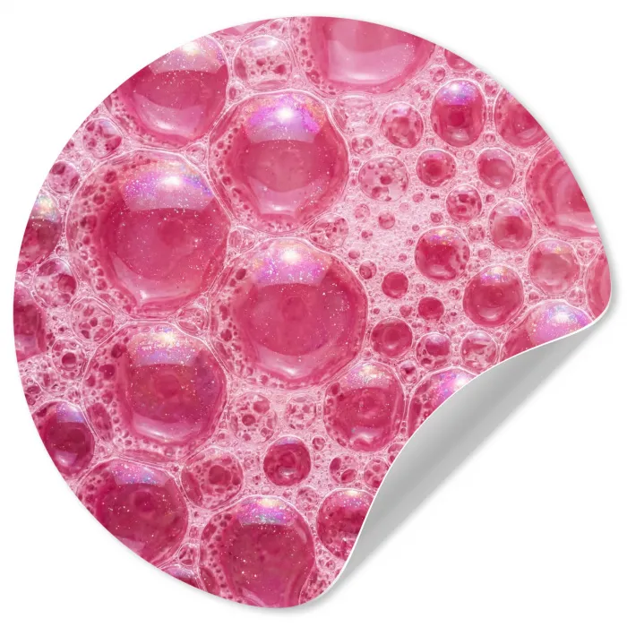 Roze - Schuim - Bubbels Wandcirkel behangsticker klein -3d